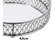 Bandeja 17,7x4,9cm Espelhada Prata